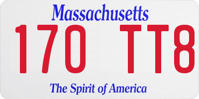 MA license plate 170TT8