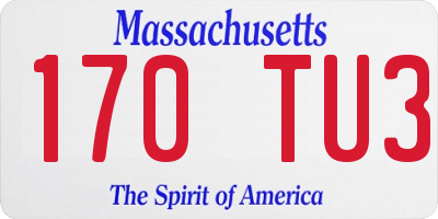 MA license plate 170TU3