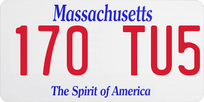 MA license plate 170TU5
