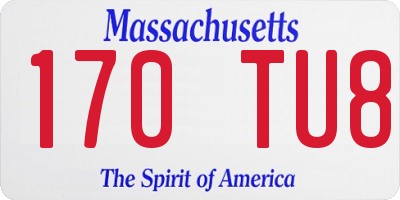 MA license plate 170TU8