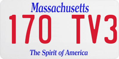 MA license plate 170TV3