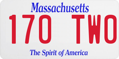 MA license plate 170TW0