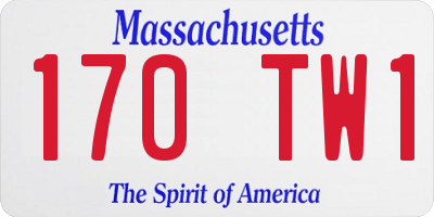 MA license plate 170TW1