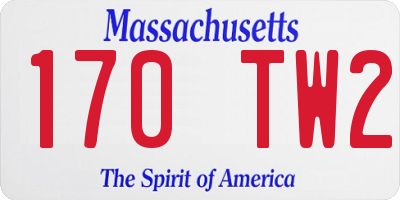 MA license plate 170TW2