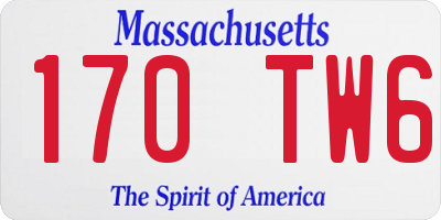 MA license plate 170TW6