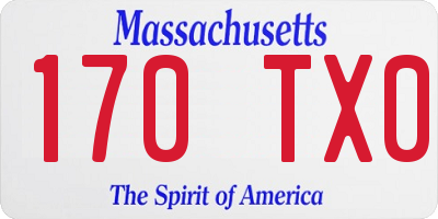 MA license plate 170TX0
