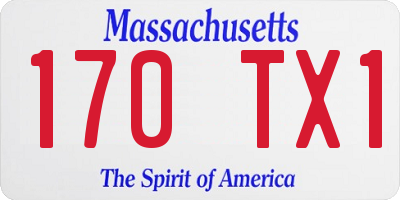 MA license plate 170TX1