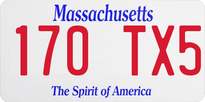 MA license plate 170TX5