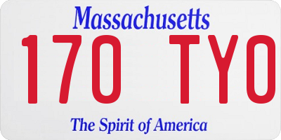 MA license plate 170TY0