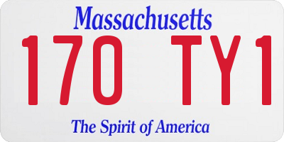 MA license plate 170TY1