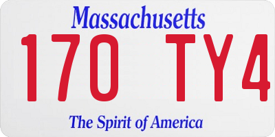 MA license plate 170TY4