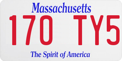 MA license plate 170TY5