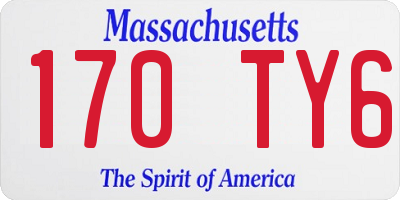 MA license plate 170TY6