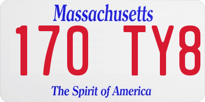MA license plate 170TY8