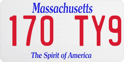 MA license plate 170TY9