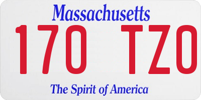 MA license plate 170TZ0