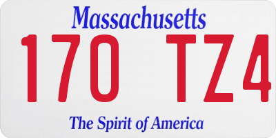 MA license plate 170TZ4