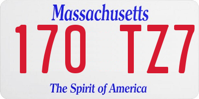 MA license plate 170TZ7