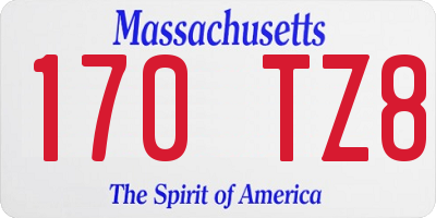 MA license plate 170TZ8