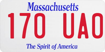 MA license plate 170UA0