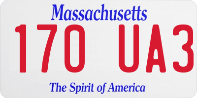 MA license plate 170UA3