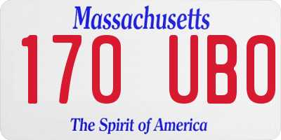 MA license plate 170UB0