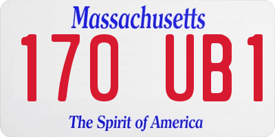 MA license plate 170UB1