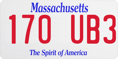 MA license plate 170UB3