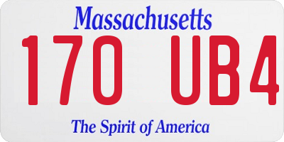 MA license plate 170UB4