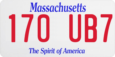 MA license plate 170UB7