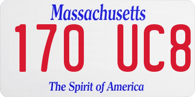 MA license plate 170UC8
