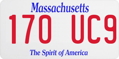 MA license plate 170UC9