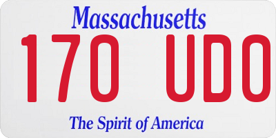 MA license plate 170UD0