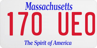 MA license plate 170UE0