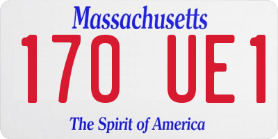 MA license plate 170UE1