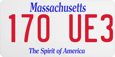 MA license plate 170UE3