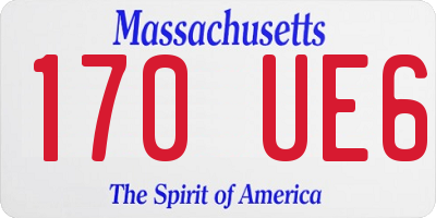 MA license plate 170UE6