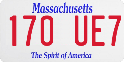 MA license plate 170UE7