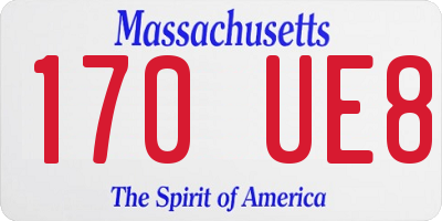 MA license plate 170UE8
