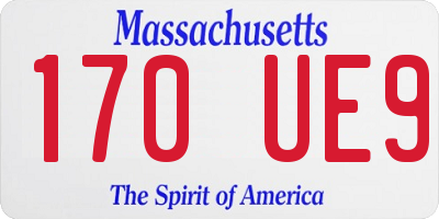 MA license plate 170UE9