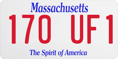 MA license plate 170UF1