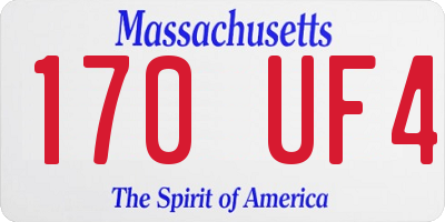 MA license plate 170UF4