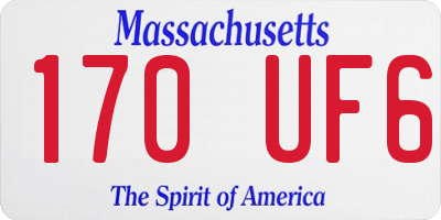 MA license plate 170UF6