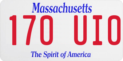 MA license plate 170UI0