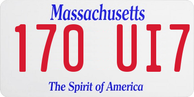 MA license plate 170UI7