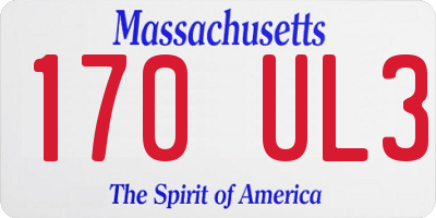 MA license plate 170UL3