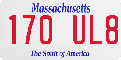 MA license plate 170UL8