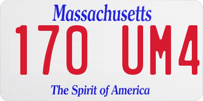 MA license plate 170UM4