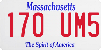 MA license plate 170UM5