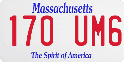 MA license plate 170UM6